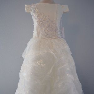 5t-6 formal pageant wedding vanilla creme dress